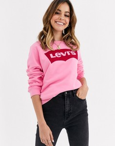 Свитшот с длинными рукавами, круглым вырезом и логотипом Levis - Розовый Levis®