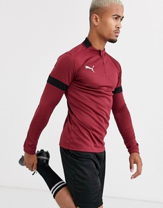 Бордовый свитшот с молнией 1/4 и черными вставками Puma Football эксклюзивно для ASOS - Красный