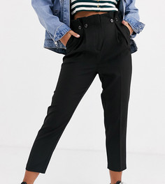Черные брюки со складками New Look Petite - Черный