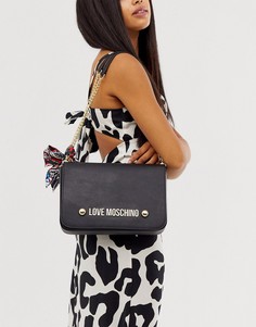 Сумка на плечо с шарфом Love Moschino - Черный