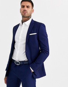 Синий облегающий костюм Burton Menswear - Темно-синий