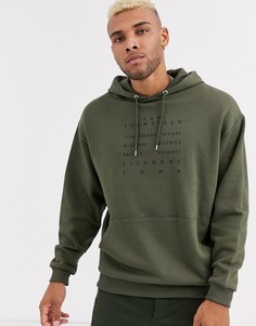 Oversize-худи цвета хаки с надписью San Francisco ASOS DESIGN - Зеленый