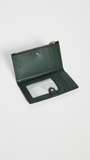 Kate Spade New York Sylvia Croc Embossed Small Slim Bifold Wallet