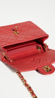 What Goes Around Comes Around Chanel Red Lamb Half Flap Mini