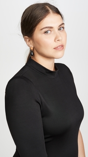 alice + olivia Inka Strong Shoulder Mock Neck Dress