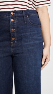 Madewell Button Front Wide Leg Crop Jeans