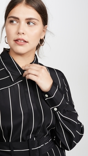 Derek Lam 10 Crosby Belted Asymmetric Shirtdress
