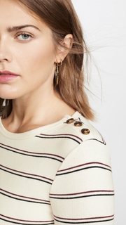 FRAME Edie Button Crew Tee
