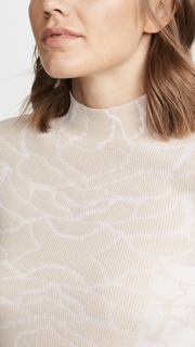 TSE Cashmere Reversible Floral Mockneck