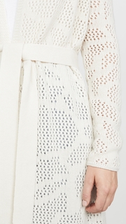 TSE Cashmere Floral Mesh Cashmere Maxi Cardi