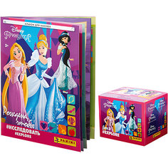 Альбом Panini Принцессы Disney Рождена и бокс с наклейками, 36 пакетиков в боксе