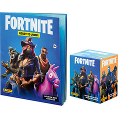 Альбом Panini Fortnite и бокс с наклейками, 50 пакетиков в боксе