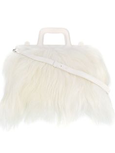 Maison Margiela сумка-тоут с закругленными углами и меховой отделкой
