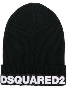 Dsquared2 шапка бини с заплаткой с логотипом