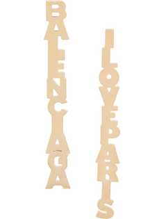 Balenciaga серьги-подвески с логотипом