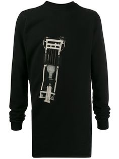 Rick Owens DRKSHDW длинная толстовка с принтом