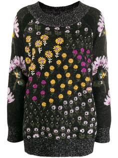 Twin-Set свитер вязки интарсия с цветочным узором