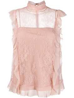 Red Valentino кружевная блузка Dentelle Fleurs