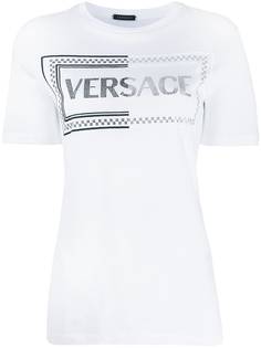 Versace футболка с декорированным логотипом