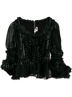 Comme Des Garçons sheer ruffled blouse