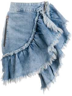 Diesel джинсовая юбка с оборками