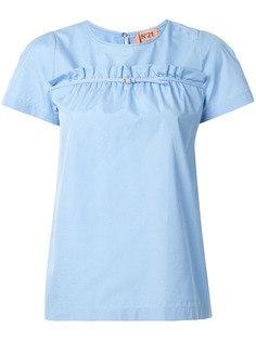 Nº21 рубашка с оборками и пряжками спереди