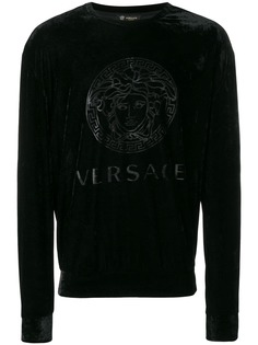 Versace велюровая толстовка с логотипом