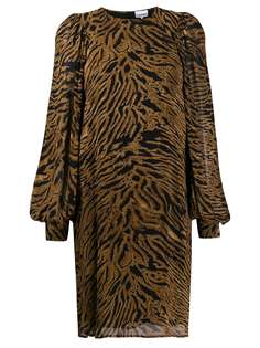 Ganni платье-трапеция с тигровым принтом