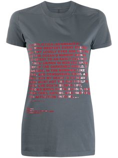 Rick Owens DRKSHDW poem print T-shirt