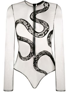 David Koma crochet snake sheer body