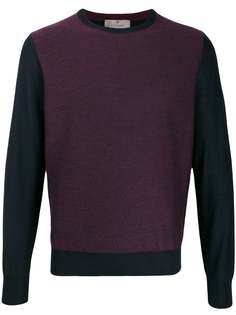 Canali contrast long-sleeve sweater