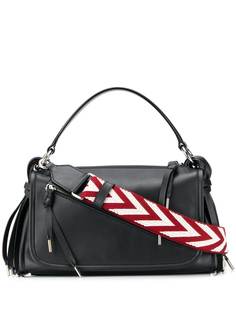 Bally chevron contrasting strap tote