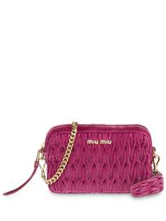 Miu Miu стеганая бархатная сумка на плечо
