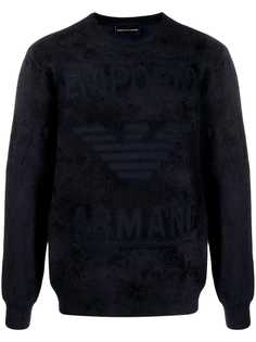 Emporio Armani жаккардовый джемпер с логотипом