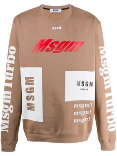 MSGM turbo logo print sweater