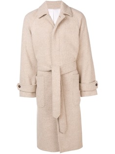 Ami Paris пальто с рукавами реглан и поясом
