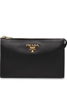 Prada клатч на молнии с логотипом