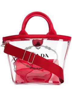 Prada прозрачная сумка-тоут с логотипом
