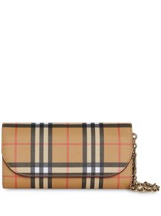 Burberry кошелек в клетку Vintage со съемным ремешком