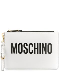 Moschino клатч с принтом логотипа