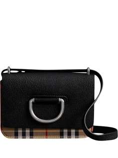Burberry мини-сумка в винтажную клетку с D-образной пряжкой