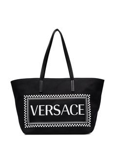Versace парусиновая сумка-тоут с логотипом
