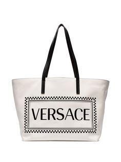 Versace парусиновая сумка-тоут с логотипом