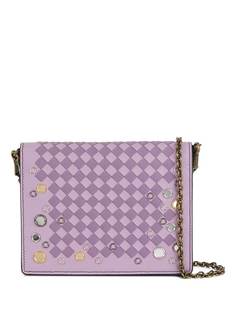 Bottega Veneta parme lilac Intrecciato palio chain wallet