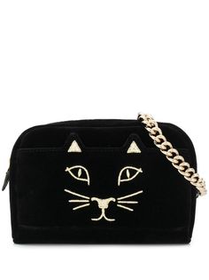 Charlotte Olympia embroidered kitty satchel