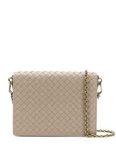 Bottega Veneta кошелек с плетеным эффектом на цепочной лямке