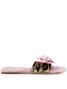 Miu Miu пушистые сандалии с бантом