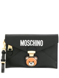 Moschino клатч с нашивкой в виде медведя