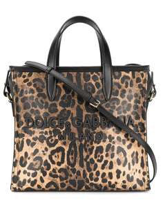 Dolce & Gabbana леопардовая сумка-шопер Market среднего размера