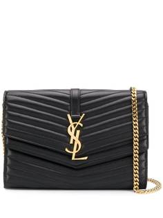 Saint Laurent стеганый кошелек на цепочке